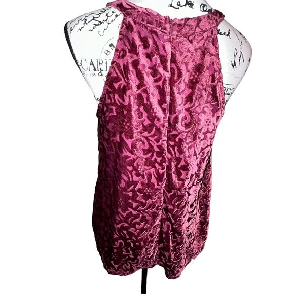Altar’d State Vintage 90s Y2K Red Burgundy Goth‎ Vamp Velvet Floral Sleeveless M - Picture 5 of 9